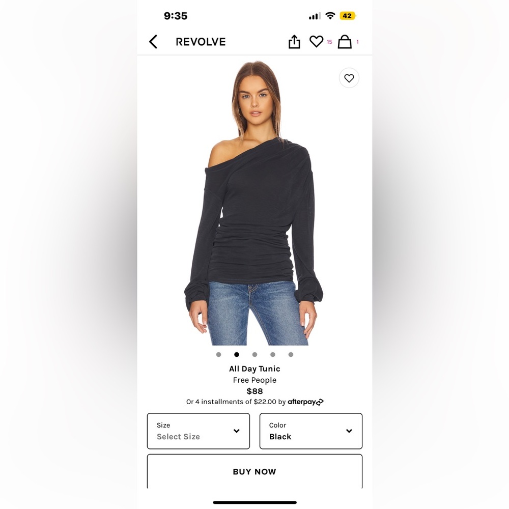 NWT Free People All Day Tunic Black size small